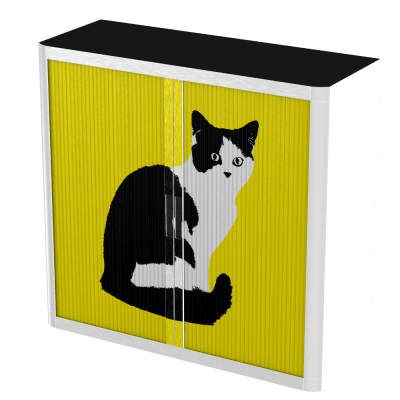 Office  Pop Art Tambour Cupboard  100cm H with 2 shelves EOTAM1M-Pop 3 Office Furniture and Home Remote Working