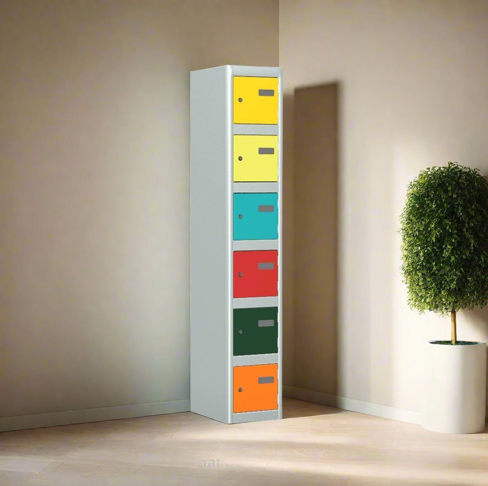 Office  Pride 6 Door Locker Silverline Kontrax Six Door Locking LK6D28-Pride 5 Office Furniture and Home Remote Working