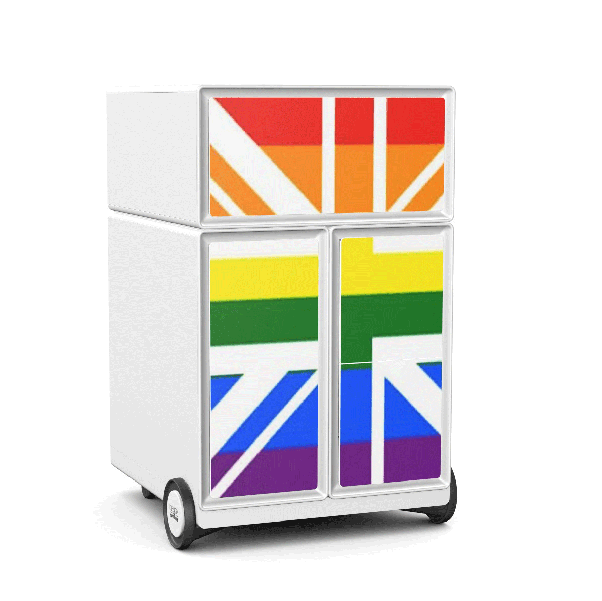 Office  Pride Easy Pedestal 1 Horizontal 3 X Storage EBHVCV-LBGTQ 4 Office Furniture and Home Remote Working