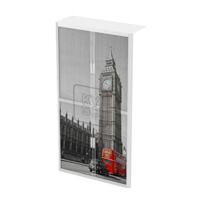 Products Personalise Your Own Easy Office Tambour Cupboard 200cm H with 4 shelves EOTAM2M-White 3 Office Furniture