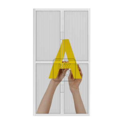 Products Personalise Your Own Easy Office Tambour Cupboard 200cm H with 4 shelves EOTAM2M-White 7 Office Furniture
