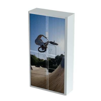 Products Personalise Your Own Easy Office Tambour Cupboard 200cm H with 4 shelves EOTAM2M-White 9 Office Furniture