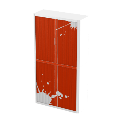 Products Personalise Your Own Easy Office Tambour Cupboard 200cm H with 4 shelves EOTAM2M-White 6 Office Furniture