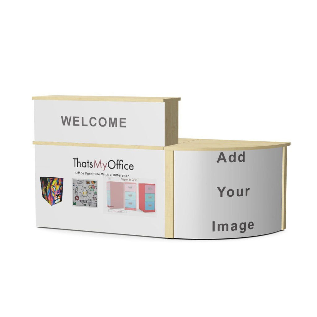 Office Education Recpetion Desk Branded with your Logo Custom Front 