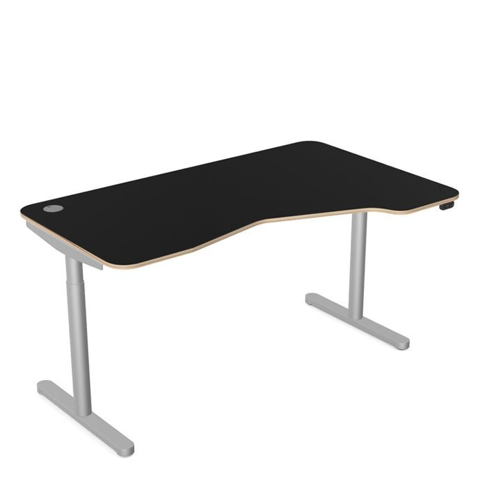   Round Leg Sit Stand Desk K Top 160cm Wide Left or Right Hand RoundE 4 Office Furniture and Home Remote Working