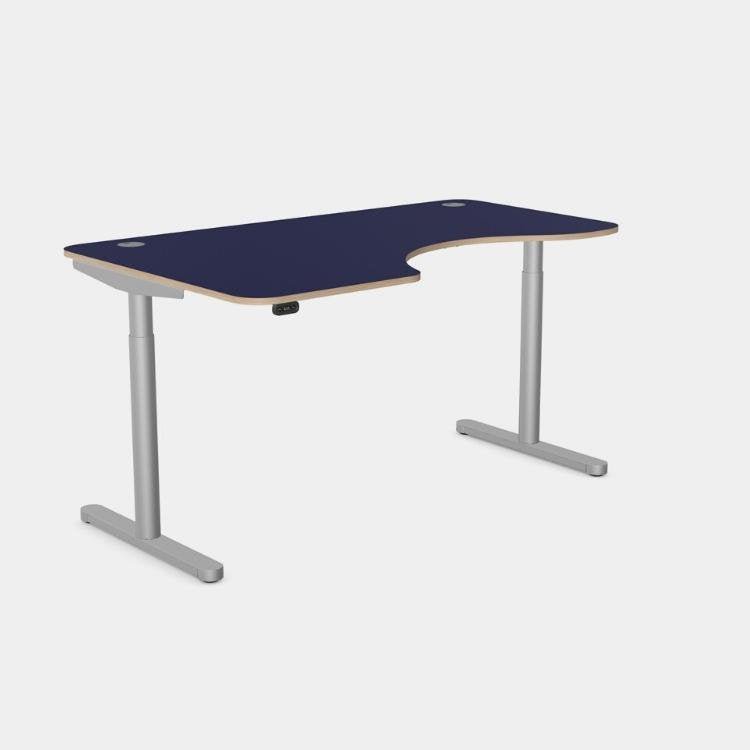 Round Leg Sit Stand Corner Radial Desk 160cm Wide Left or Right Hand ROUNDE 6 Office Furniture