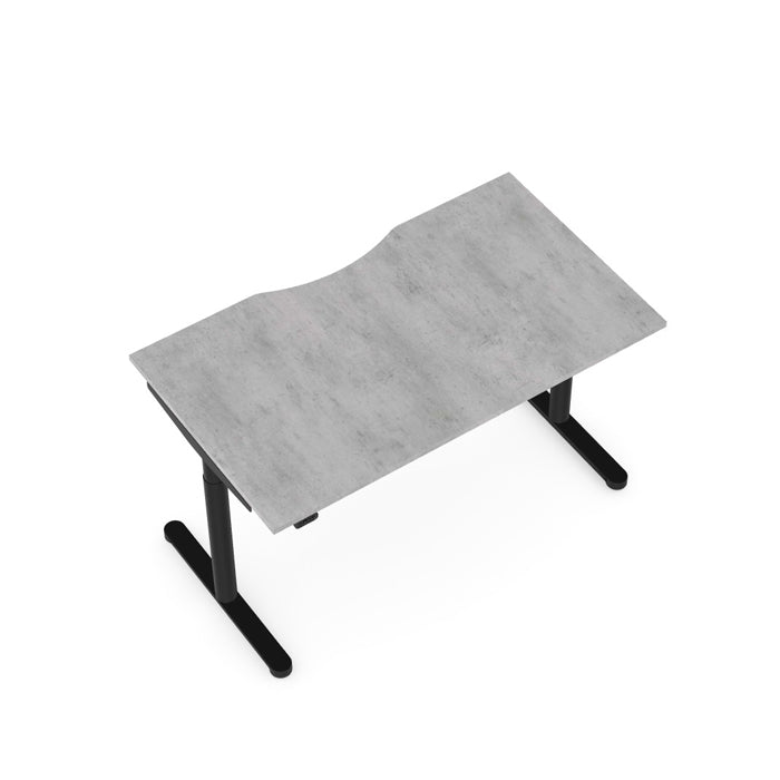 Round Leg Bamboo Top with Scallop Sit Stand Desk 120,140 or 160cm Wide RoundE 4 Office Furniture