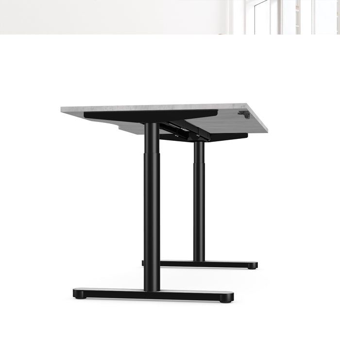 Office  Round Leg Sit Stand Desk with Scallop 120,140 or 160cm Wide RoundE 3 Office Furniture and Home Remote Working