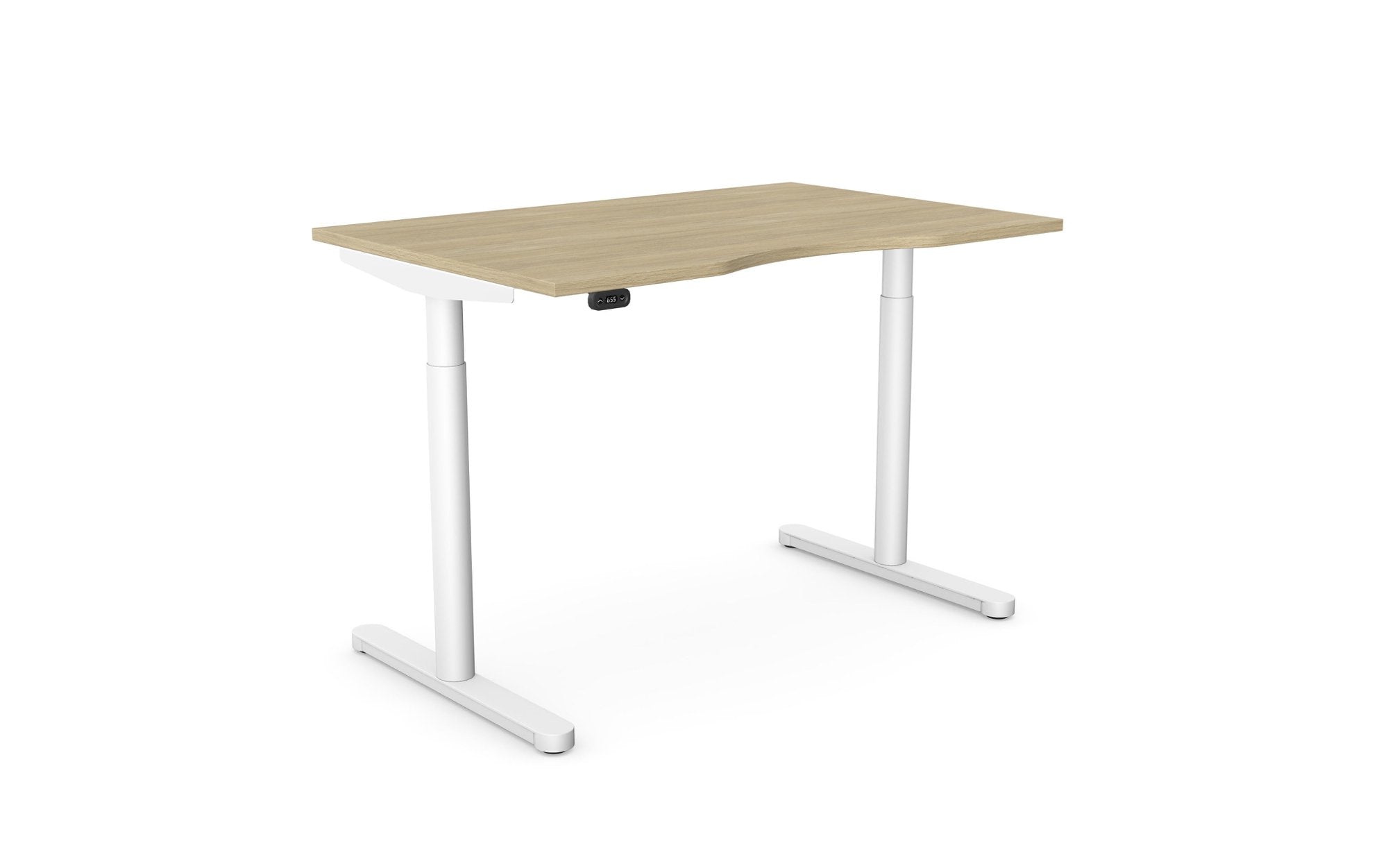 Office  Round Leg Sit Stand Desk with Scallop 120,140 or 160cm Wide RoundE 5 Office Furniture and Home Remote Working