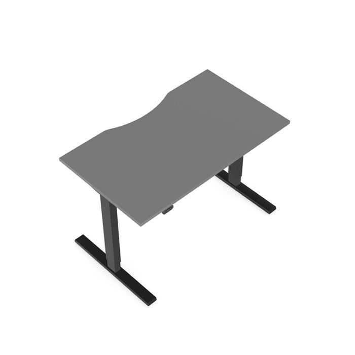 Office  Round Leg Sit Stand Desk with Scallop 120,140 or 160cm Wide RoundE 2 Office Furniture and Home Remote Working
