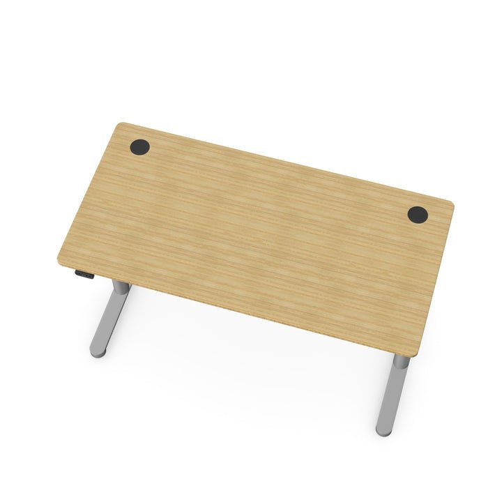 Round Leg Bamboo Top with Portal Sit Stand Desk 120,140 or 160cm Wide RoundE 2 Office Furniture