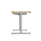 Round Leg Bamboo Top with Portal Sit Stand Desk 120,140 or 160cm Wide RoundE 4 Office Furniture
