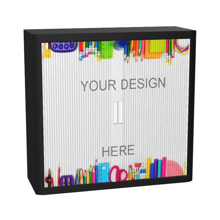  School Tambour Cupboard  100cm H with 2 shelves EOTAM1M-School 6 Office Furniture and Home Remote Working