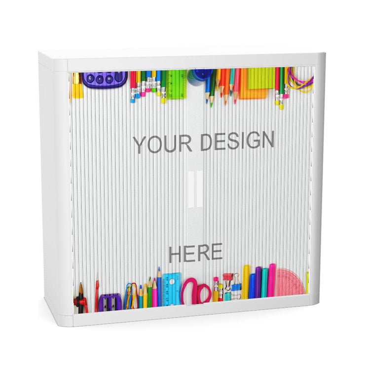   School Tambour Cupboard  100cm H with 2 shelves EOTAM1M-School 19 Office Furniture and Home Remote Working
