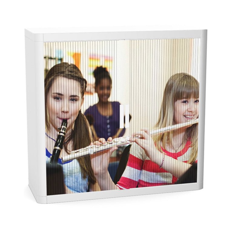   School Tambour Cupboard  100cm H with 2 shelves EOTAM1M-School 22 Office Furniture and Home Remote Working
