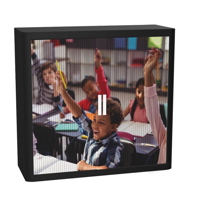   School Tambour Cupboard  100cm H with 2 shelves EOTAM1M-School 10 Office Furniture and Home Remote Working