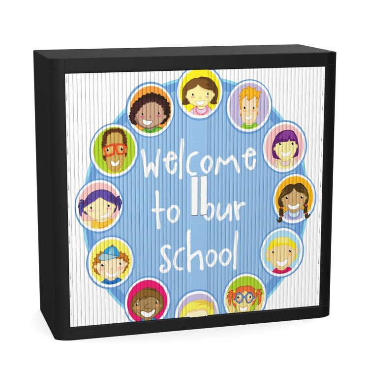   School Tambour Cupboard  100cm H with 2 shelves EOTAM1M-School 16 Office Furniture and Home Remote Working