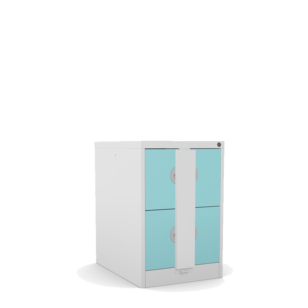 Secure 2 drawer Filing Cabinet Budget Kontrax Filer Cabinet Silverline FCEC2FSec - THATSMYOFFICE