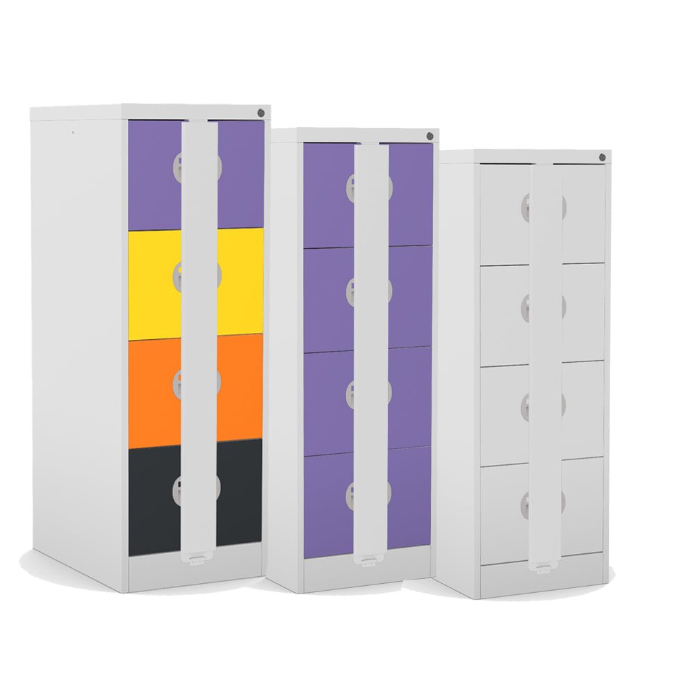 Security Filing Cabinet Budget Kontrax Filer Cabinet 4 drawer Silverline FCEC4FSec - THATSMYOFFICE
