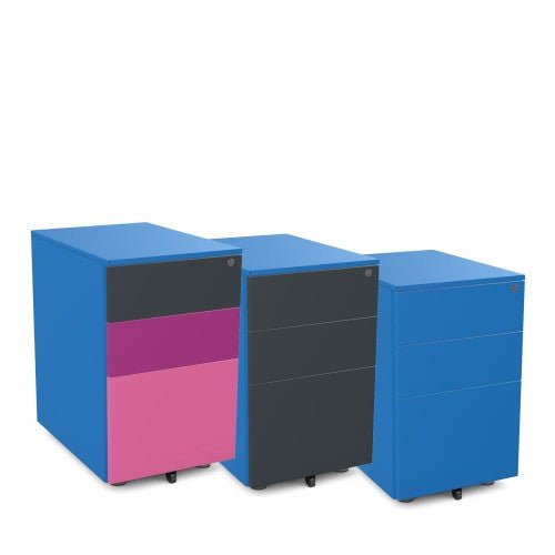 Desk High Pedestal on feet 2 Personal +1 Filing Dwr 60cm Deep PDDH63SD-Config Silverline 2 Office Furniture