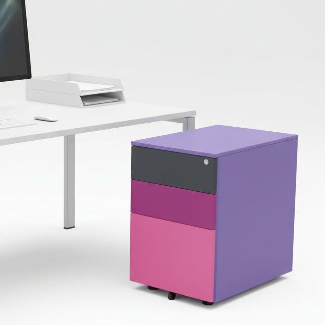 Silverline Desk High Pedestal on feet 2 Personal +1 Filing Dwr 80cm Deep PDDH83SD-Config 5 Office Furniture