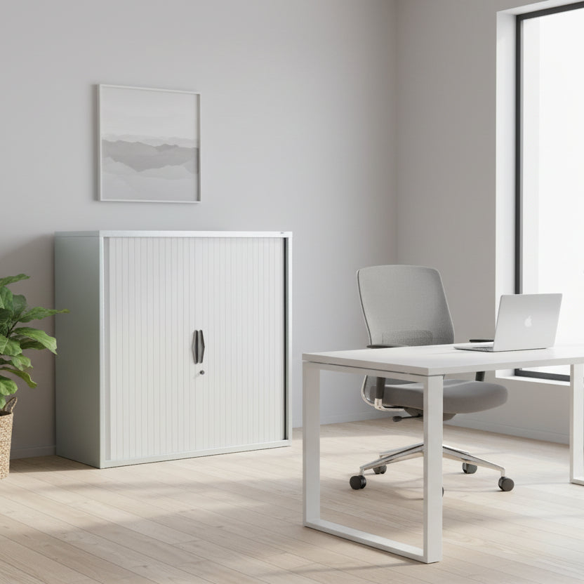 Silverline Freedom Side Opening Tambour 109cm High FR33OWT- 1 Office Furniture