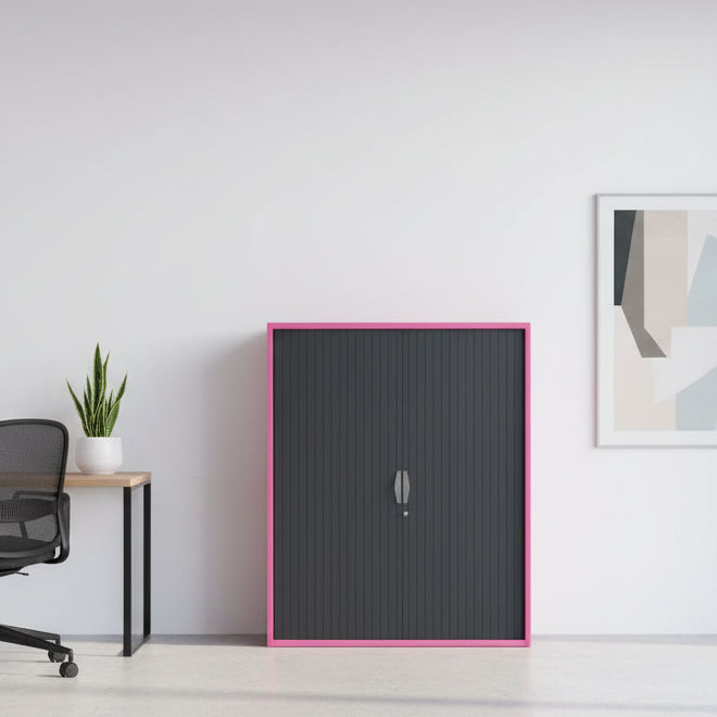 Silverline Freedom Side Opening Tambour 131cm High FR40OWT- 1 Office Furniture