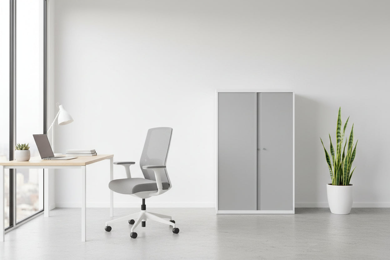 Silverline Freedom Two Door Cupboard  2 door 131cm High FR40OWC- 1 Office Furniture