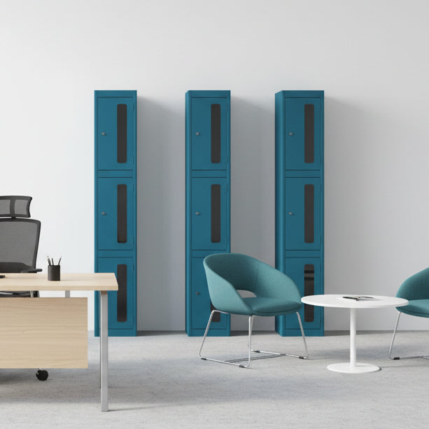 Silverline Kontrax Standard Vision Lockers Three Door LK3D22VN-Config 1 Office Furniture and Home Remote Working