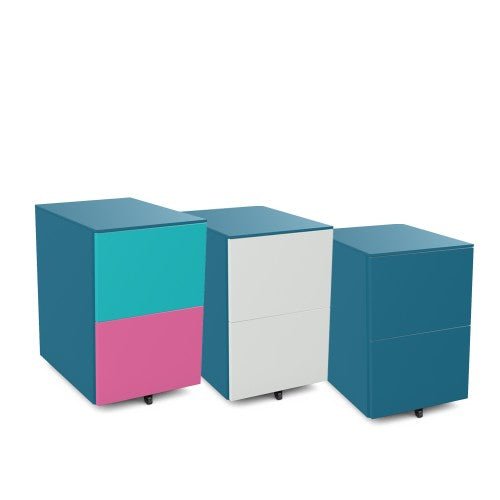 Under Desk Pedestals on wheels 2 Filing Drwr  H 66cm W 42cm D 57cm PDUD52SD-Config Silverline 2 Office Furniture