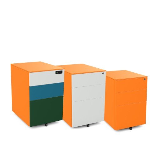 Under Desk Pedestal on wheels 2 Small +1 Filing Drawer H 66cm W 42cm H 57cm PDUD50SD-Config 2 Office Furniture