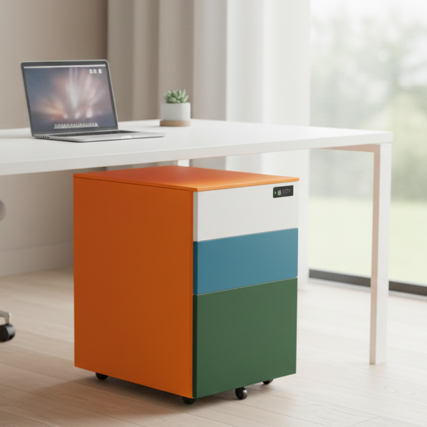Under Desk Pedestal on wheels 2 Small +1 Filing Drawer H 66cm W 42cm H 57cm PDUD50SD-Config 5 Office Furniture