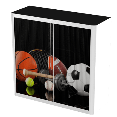 Office  Tambour Sport Cupboard  100cm H with 2 shelves EOTAM1M-Sport 10 Office Furniture and Home Remote Working