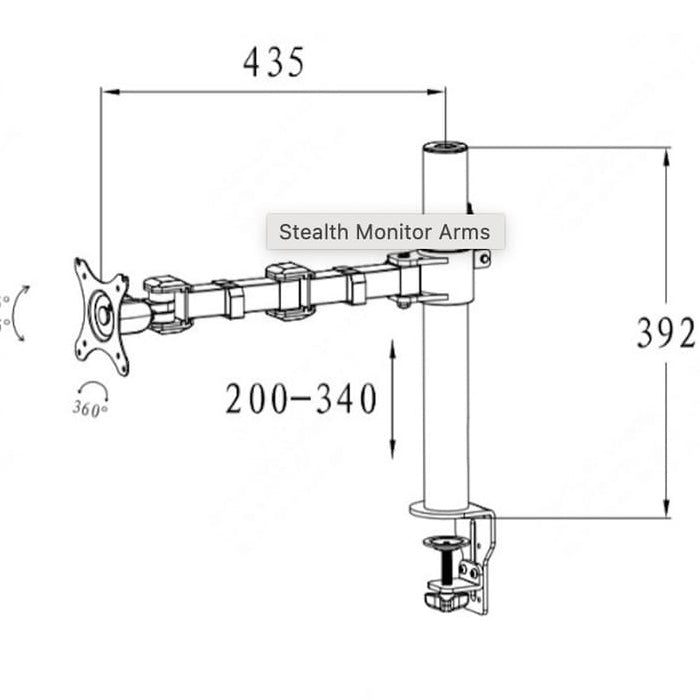 Office  Stealth Single Monitor Arm 2 Office Furniture and Home Remote Working