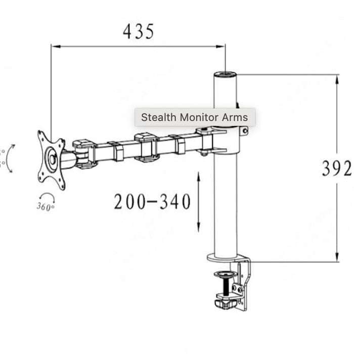 Office  Stealth Single Monitor Arm 2 Office Furniture and Home Remote Working