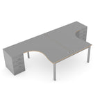 Switch 2 Person Crescent Scallop Desk & Desk High Pedestal, Closed Leg S-2PCRSPCF 5 Office Furniture