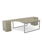 Switch 2 Person Office Crescent Scallop Desk and High Pedestal S-2PCRSPCF