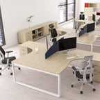 Switch 2 Person Crescent Scallop Desk & Desk High Pedestal, Closed Leg S-2PCRSPCF 9 Office Furniture