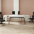 Switch 2 Person Crescent Scallop Desk & Desk High Pedestal, Open Leg S-2PCRSPC 12 Office Furniture