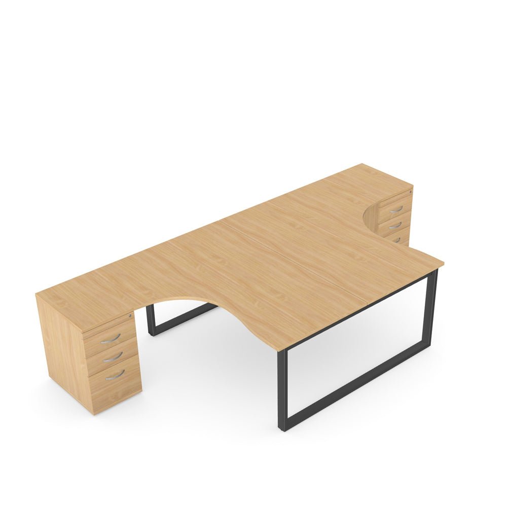 Switch 2 Person Crescent Straight Desk & Desk High Pedestal, Closed Leg S-2PCRSCF 2 Office Furniture