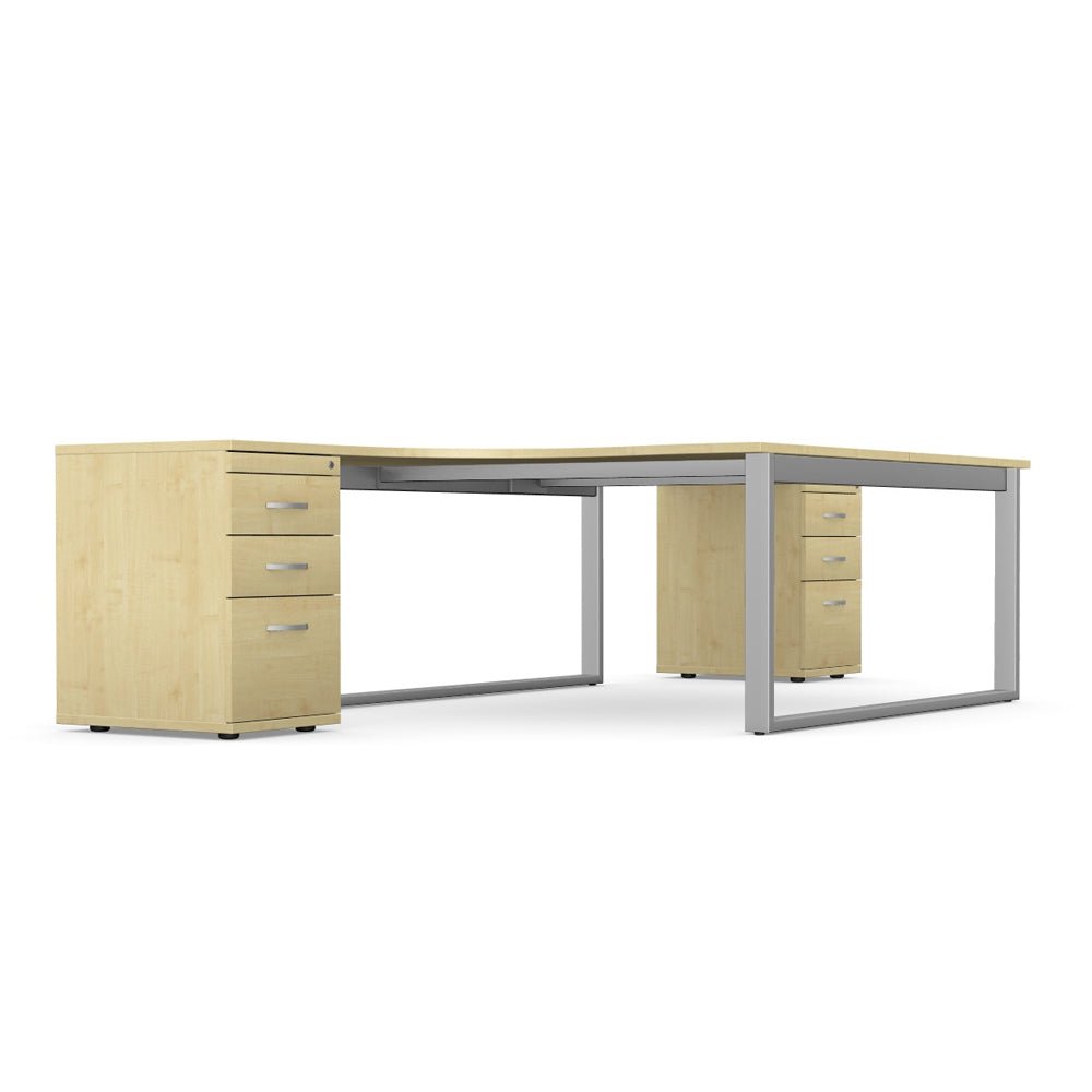 Switch 2 Person Crescent Straight Desk & Desk High Pedestal, Closed Leg S-2PCRSCF 3 Office Furniture