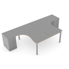 Switch 2 Person Crescent Straight Desk & Desk High Pedestal, Open Leg S-2PCRSC 2 Office Furniture