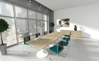 Office  Switch Single Piece Curved Meeting Table, A-Leg 4 Office Furniture and Home Remote Working