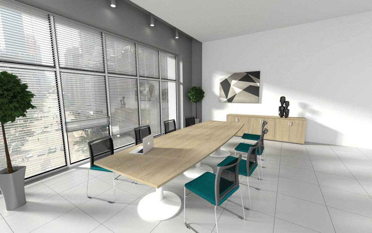 Office  Switch Single Piece Curved Meeting Table, A-Leg 4 Office Furniture and Home Remote Working