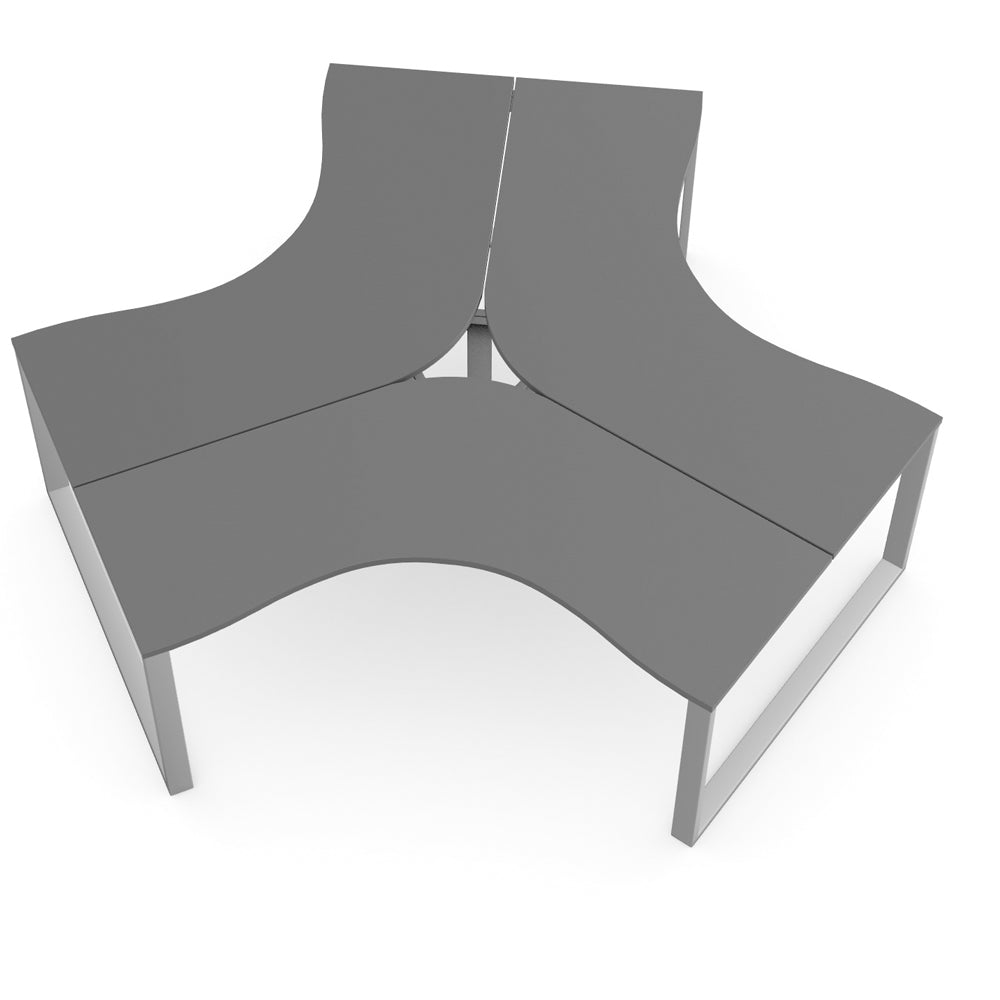 Switch Trio Cluster 120° Desk With Goal Frame Leg SwitchTrio GFrame 3 Office Furniture and Home Remote Working