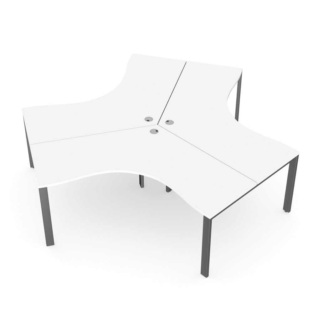 Switch Trio Cluster 120° Desk With O Frame Leg Switch Trio OFrame 6 Office Furniture and Home Remote Working