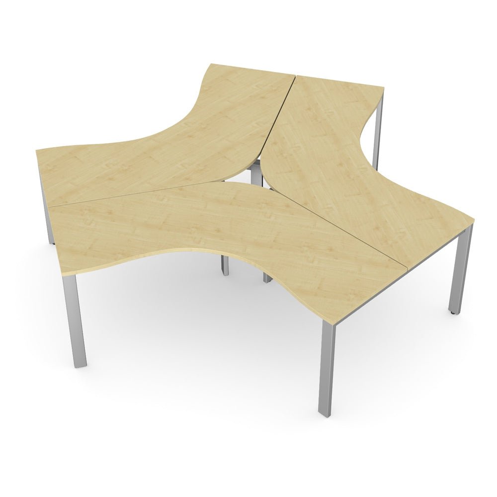 Switch Trio Cluster 120° Desk With O Frame Leg Switch Trio OFrame 4 Office Furniture and Home Remote Working