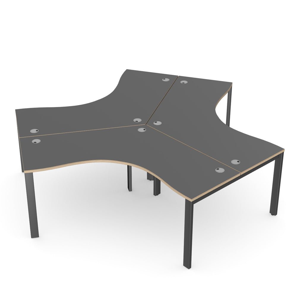 Switch Trio Cluster 120° Desk With O Frame Leg Switch Trio OFrame 5 Office Furniture and Home Remote Working