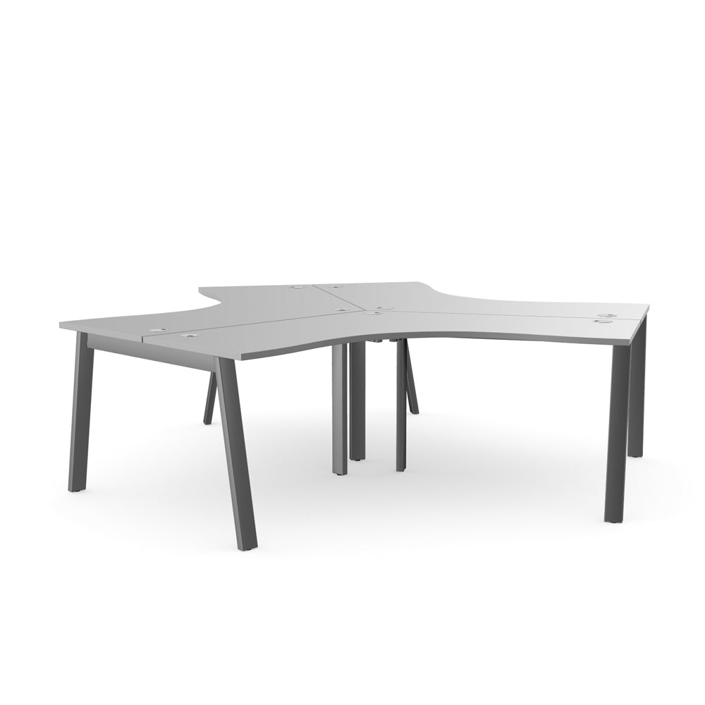 3desk Pod Office Trio Cluster Desk POD 120 degree Switch 3 Desk POD A Frame ...