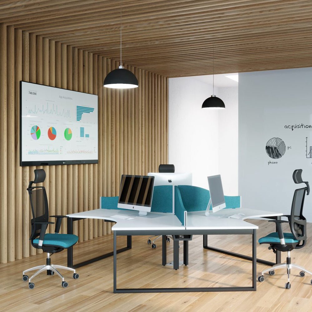 Switch Trio Cluster Desk With A Frame Leg 8 Office Furniture and Home Remote Working